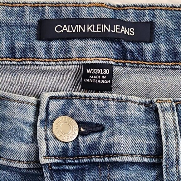 Calvin Klein Jeans Men's 33 x 30 Blue Slim Fit Stretch Medium Wash Denim EUC - Picture 11 of 16